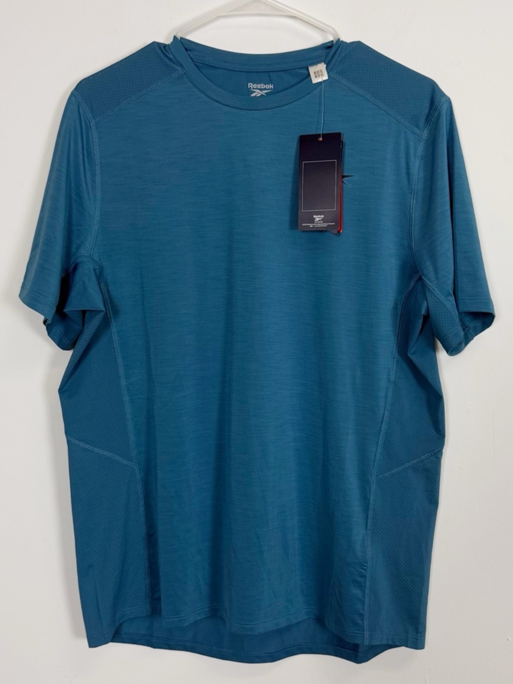 Reebok Training Tee TShirt Mens Medium Blue Logo Short Sleeve NWT